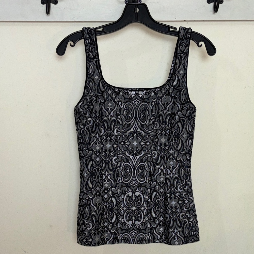 Elegant Black and Gray Patterned Women's Top